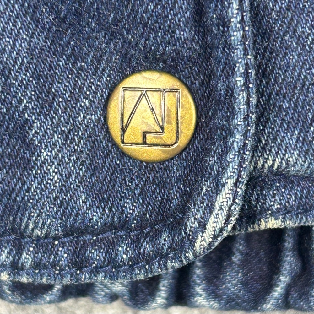 Vintage Andy Johns S/L Denim Bomber Jacket Insulated Puffer Streetwear - Picture 9 of 13